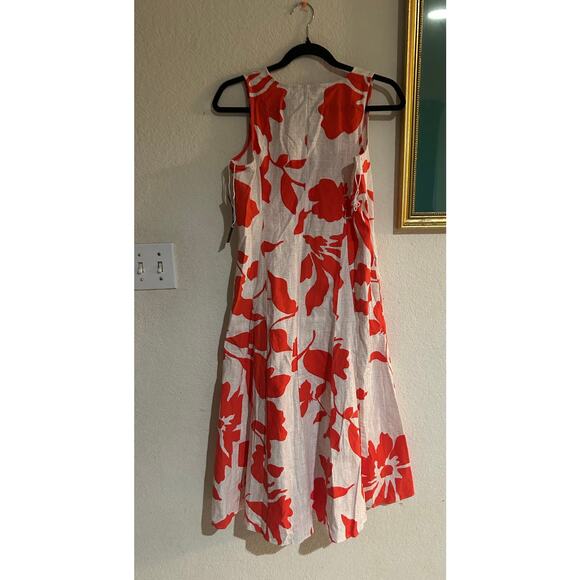 Maggy London Ilona in poppy stamp linen blend dress size SP $110 - Picture 6 of 7